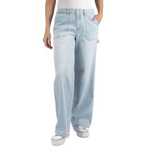 Indigo Rein Womens Skater Fit Wide Leg Jeans, medblue, Juniors, 13